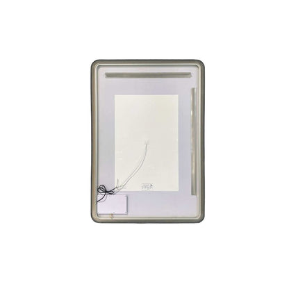 60 Round LED Front and Backlit Wall Mirror in Black