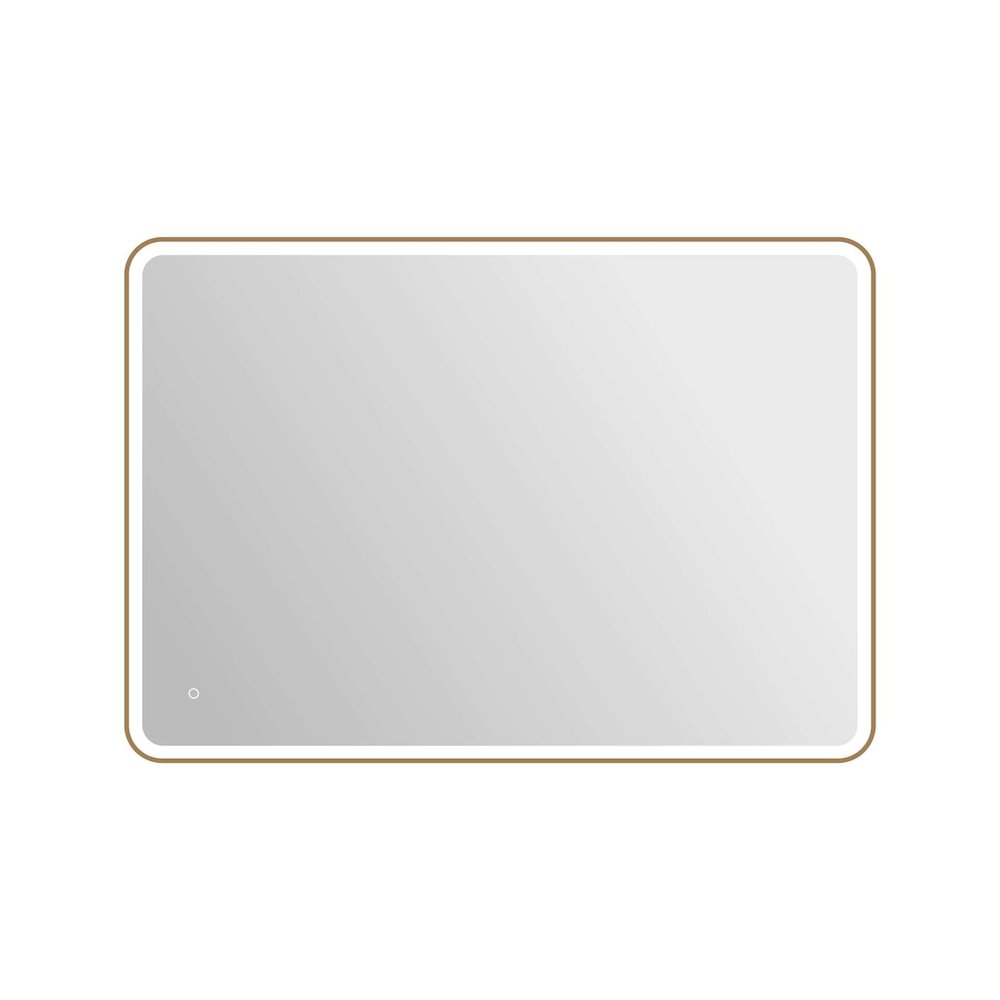 60 Round LED Front and Backlit Wall Mirror in Satin Gold