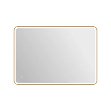 60 Round LED Front and Backlit Wall Mirror in Satin Gold