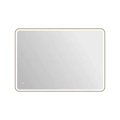 60 Round LED Front and Backlit Wall Mirror in Satin Gold