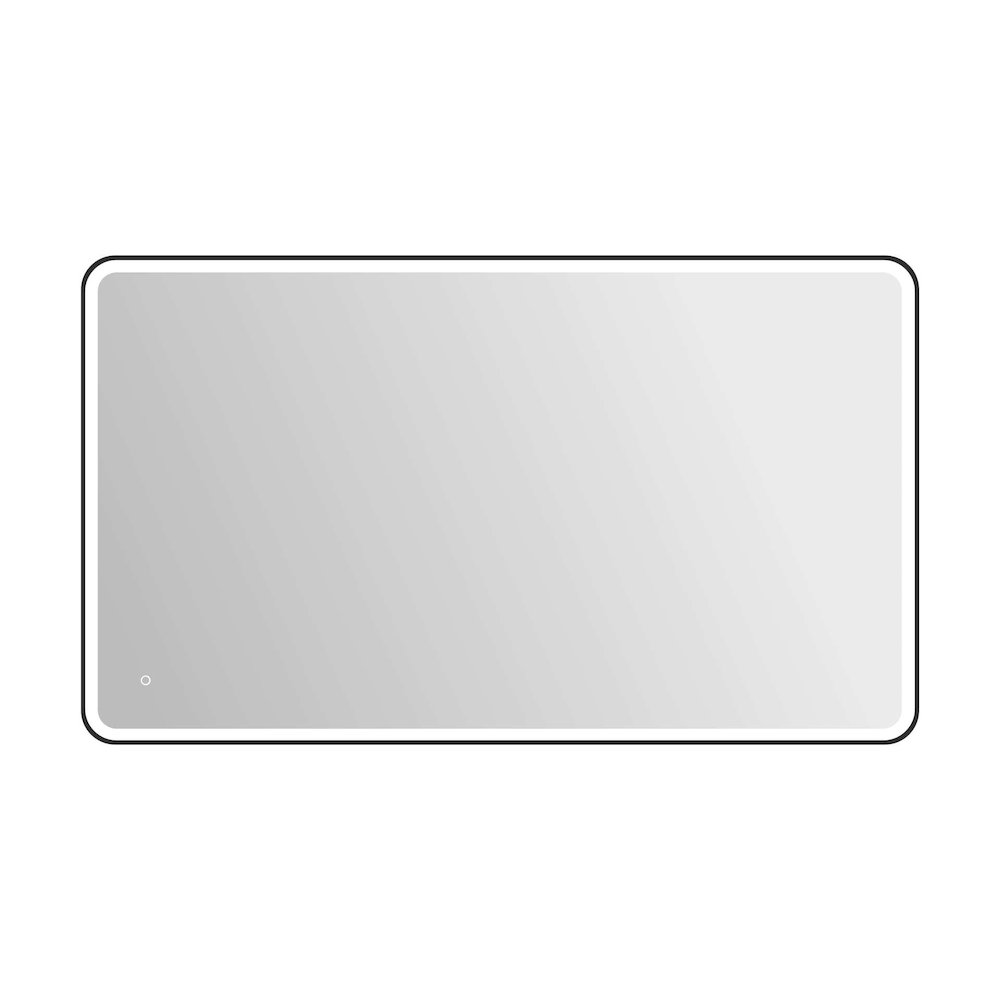 72 Round LED Front and Backlit Wall Mirror in Black