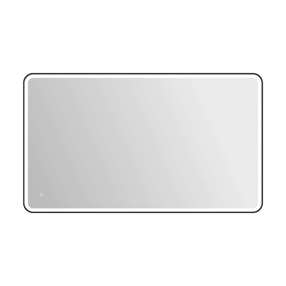 72 Round LED Front and Backlit Wall Mirror in Black
