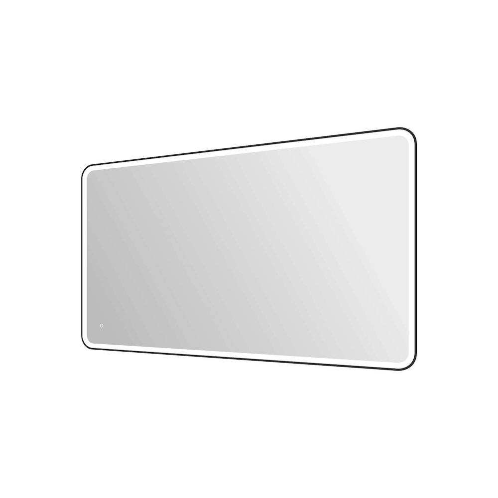 72 Round LED Front and Backlit Wall Mirror in Black