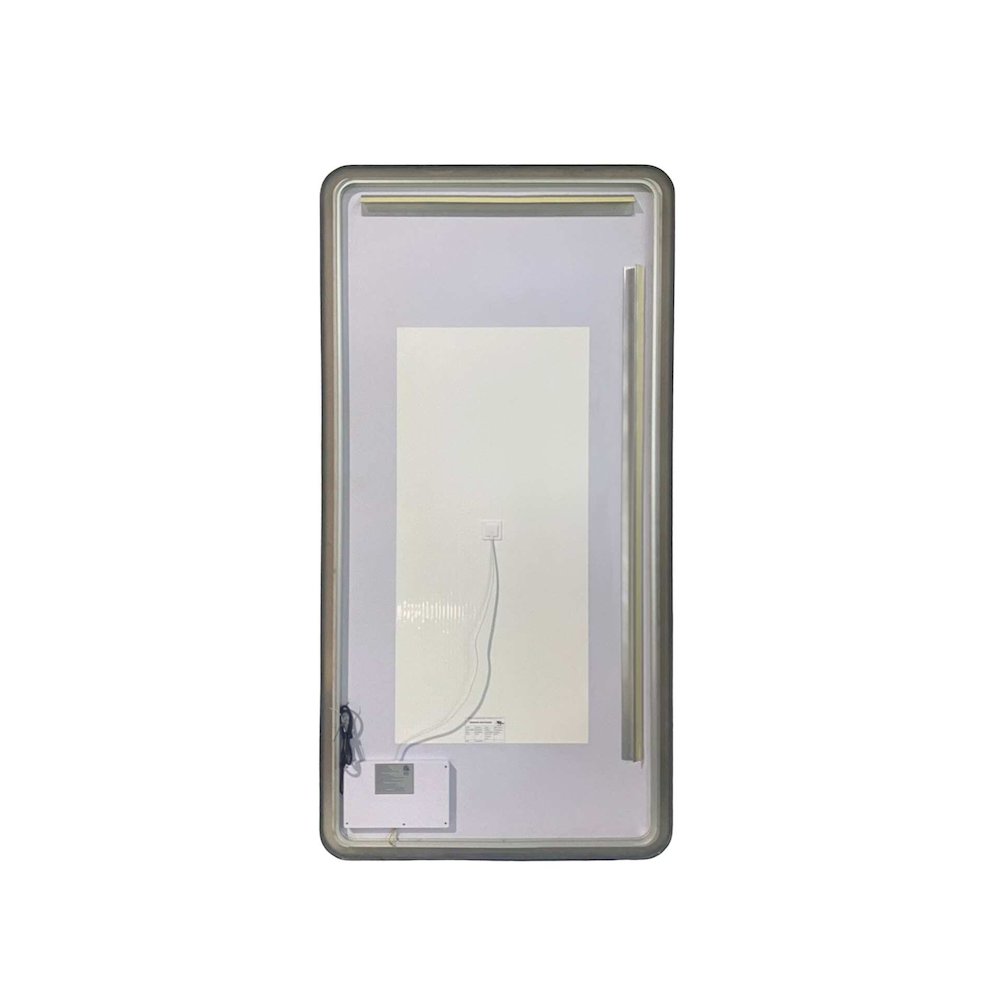 72 Round LED Front and Backlit Wall Mirror in Black