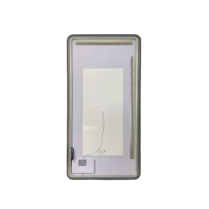 72 Round LED Front and Backlit Wall Mirror in Black
