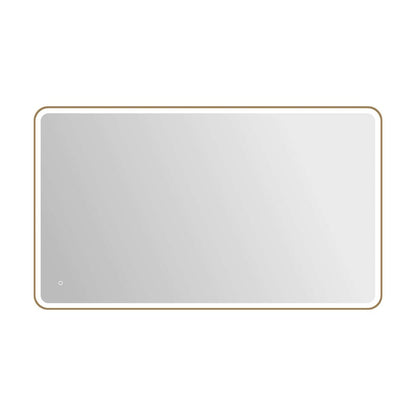 72 Round LED Front and Backlit Wall Mirror in Satin Gold