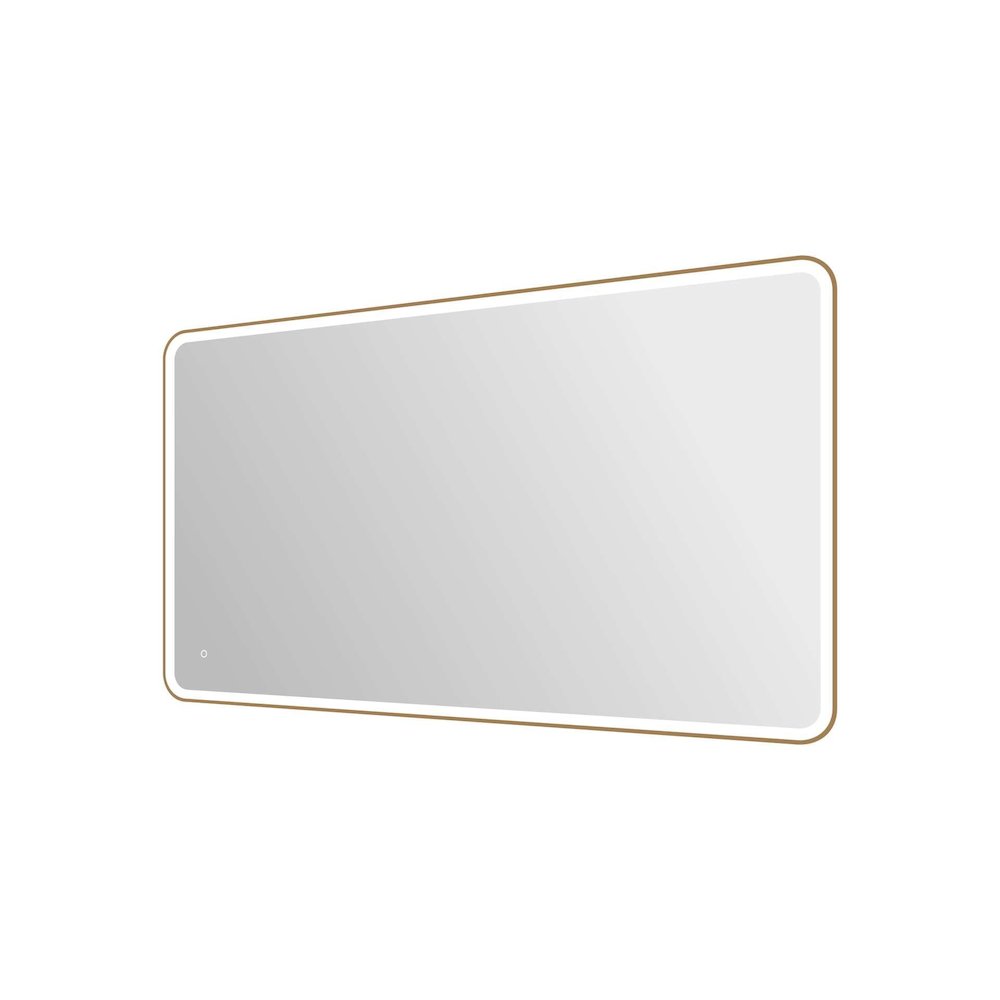 72 Round LED Front and Backlit Wall Mirror in Satin Gold