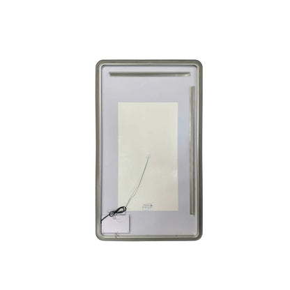 72 Round LED Front and Backlit Wall Mirror in Silver