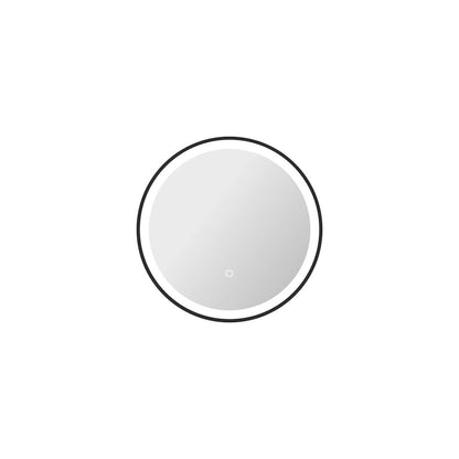 21 Round LED Front and Backlit Wall Mirror in Black