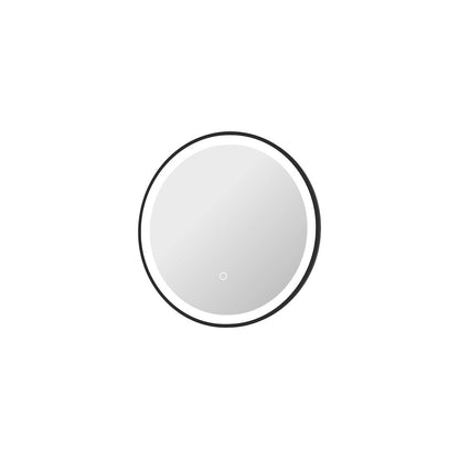 21 Round LED Front and Backlit Wall Mirror in Black