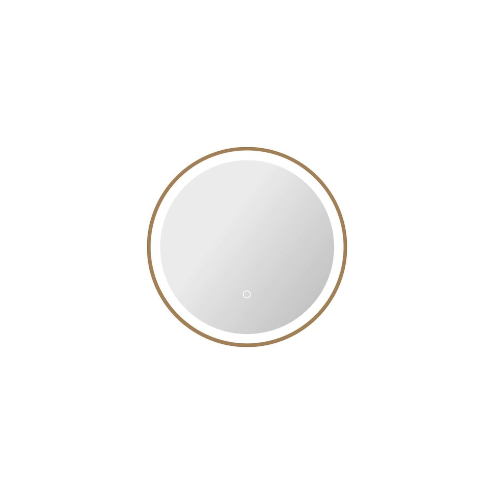 21 Round LED Front and Backlit Wall Mirror in Satin Gold
