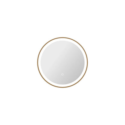 21 Round LED Front and Backlit Wall Mirror in Satin Gold