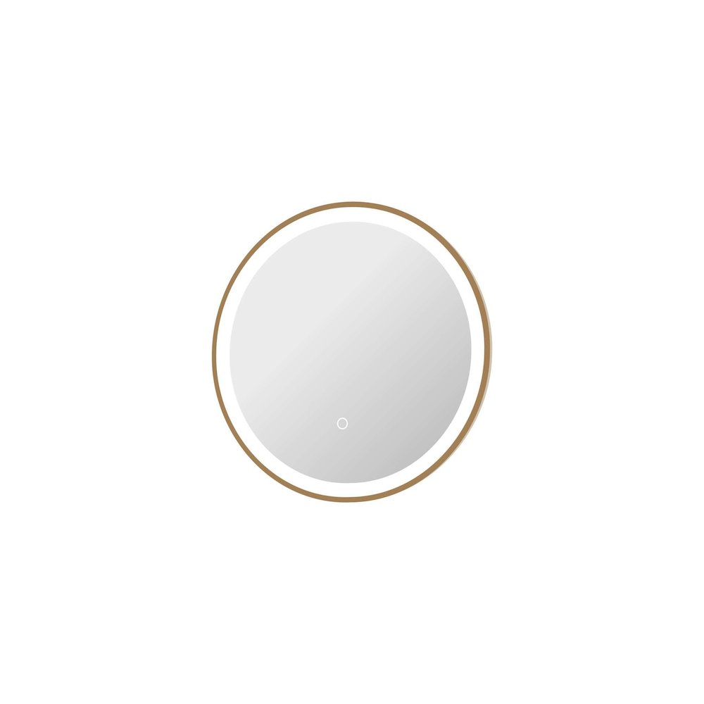 21 Round LED Front and Backlit Wall Mirror in Satin Gold