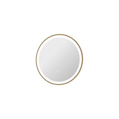 21 Round LED Front and Backlit Wall Mirror in Satin Gold