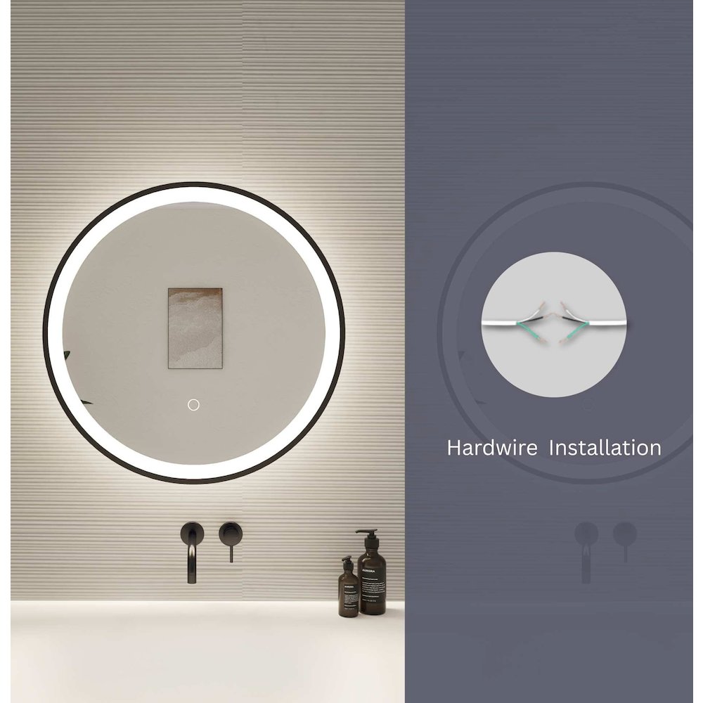 21 Round LED Front and Backlit Wall Mirror in Silver