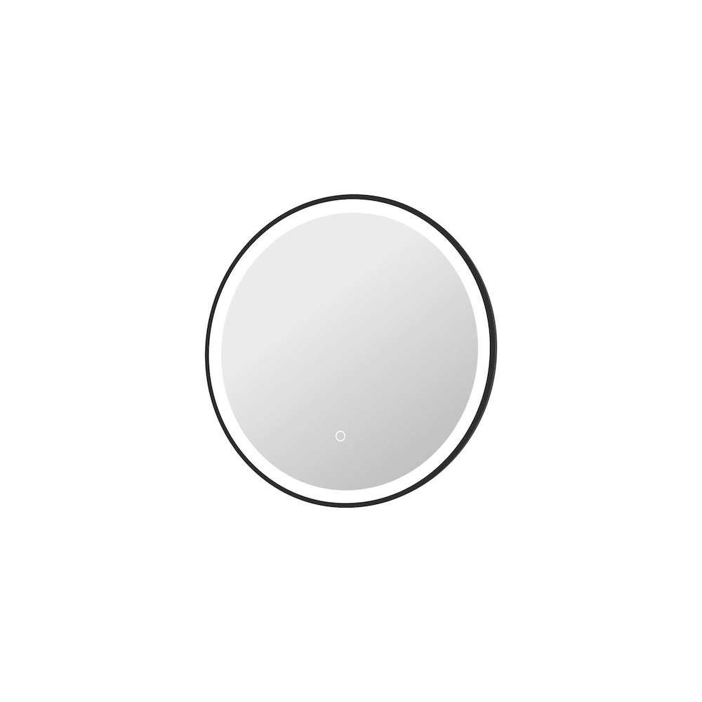 24 Round LED Front and Backlit Wall Mirror in Black