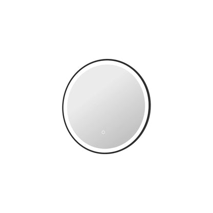 24 Round LED Front and Backlit Wall Mirror in Black