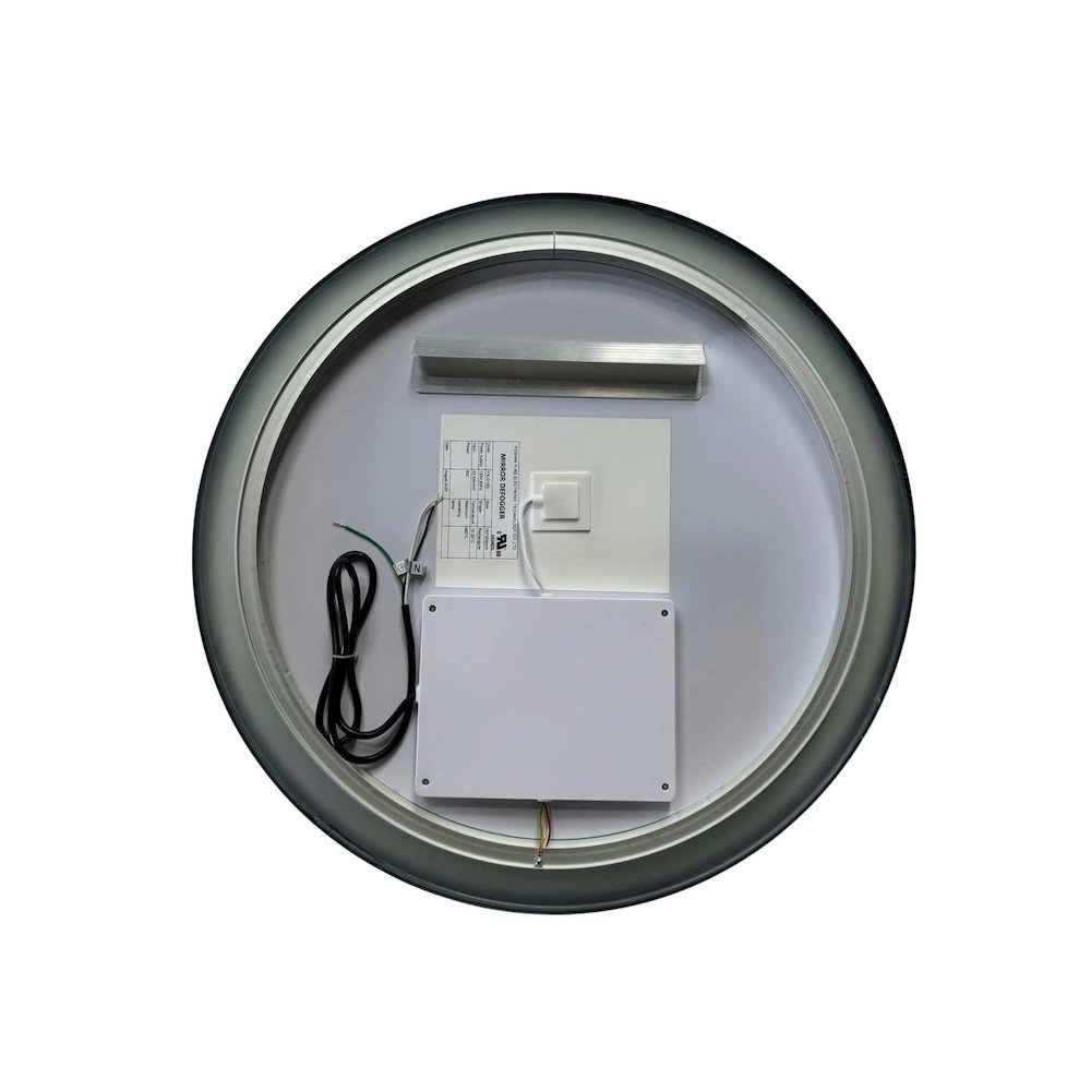 24 Round LED Front and Backlit Wall Mirror in Black