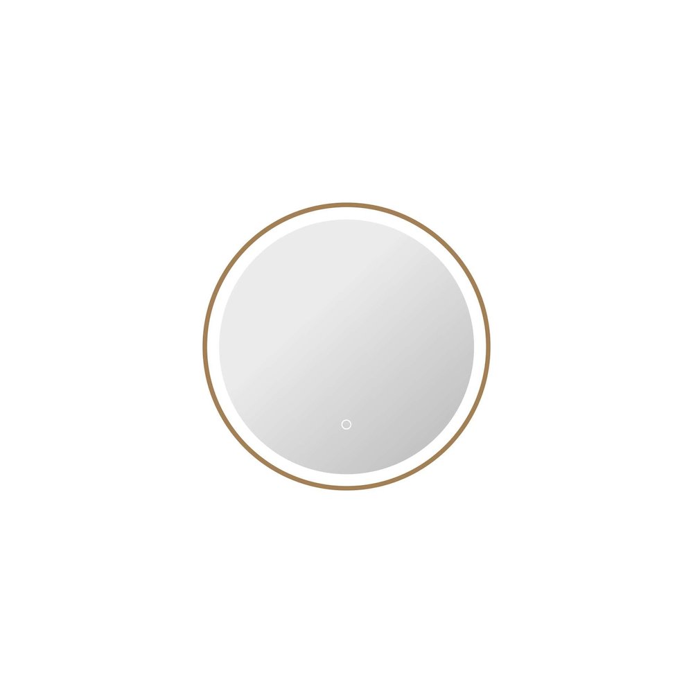 24 Round LED Front and Backlit Wall Mirror in Satin Gold