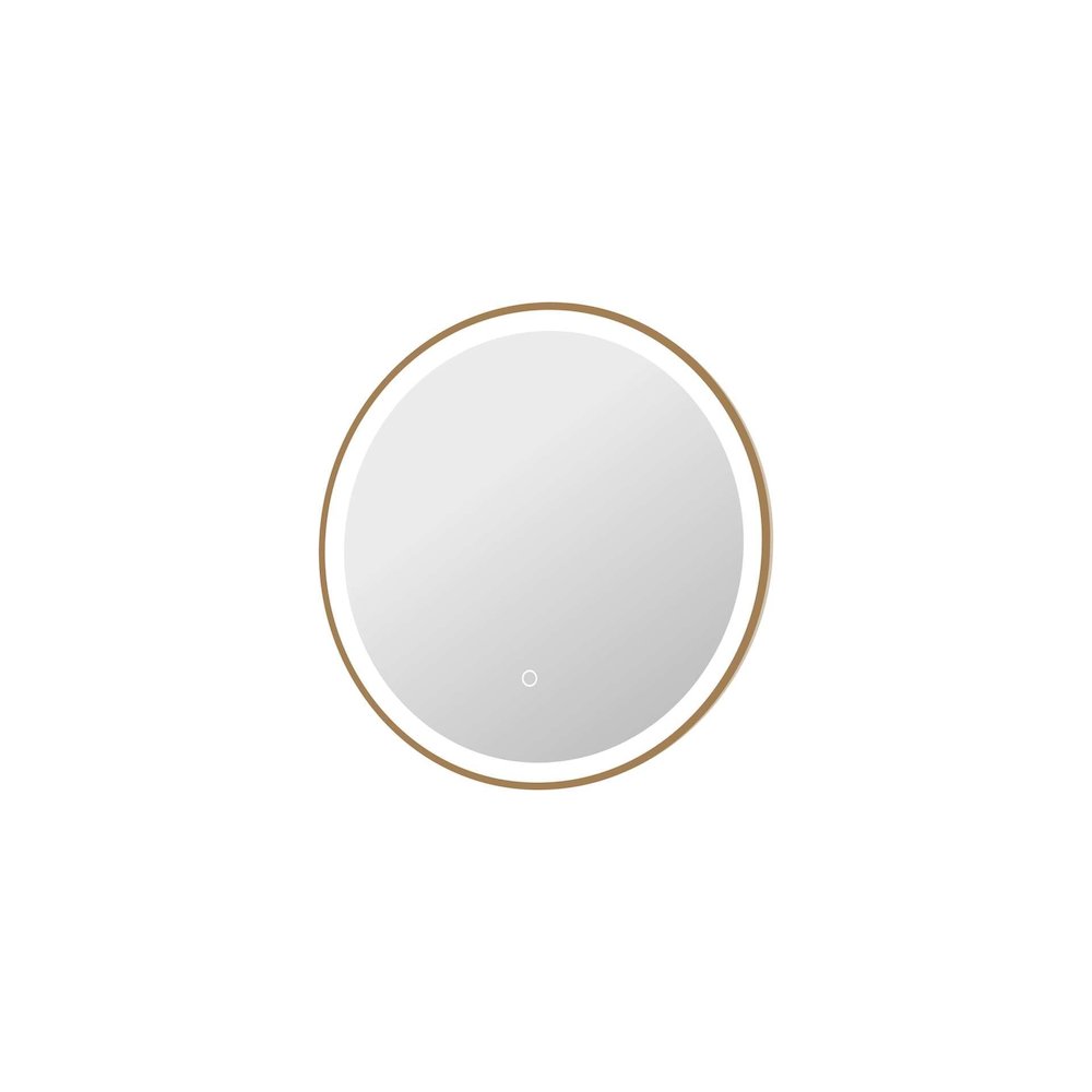24 Round LED Front and Backlit Wall Mirror in Satin Gold