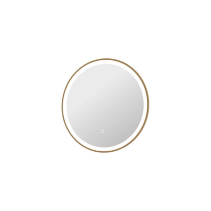 24 Round LED Front and Backlit Wall Mirror in Satin Gold