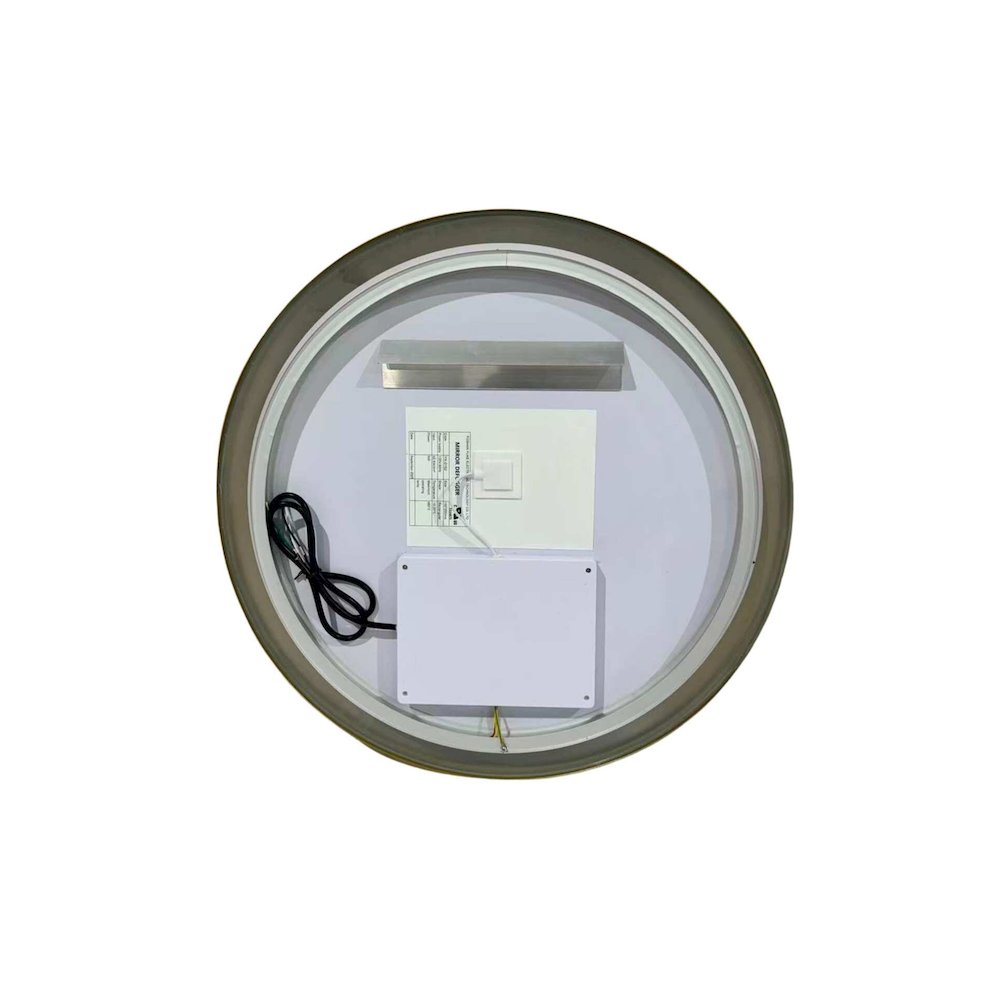 24 Round LED Front and Backlit Wall Mirror in Satin Gold
