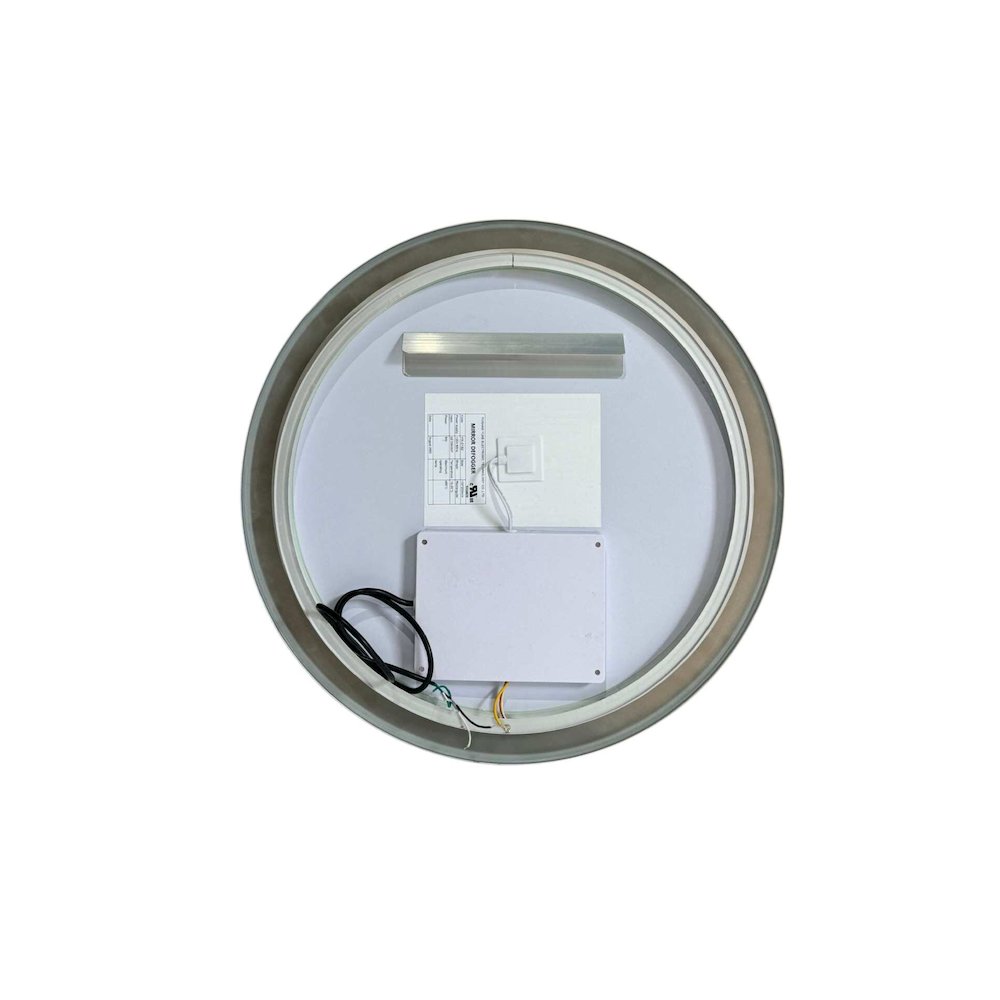 24 Round LED Front and Backlit Wall Mirror in Silver