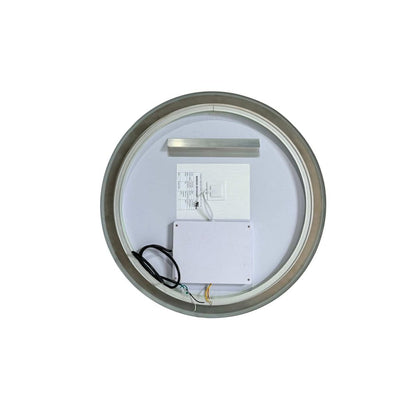 24 Round LED Front and Backlit Wall Mirror in Silver