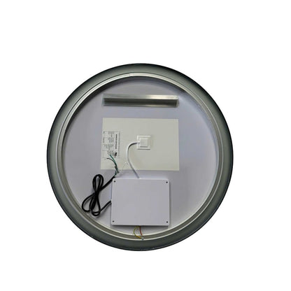 28 Round LED Front and Backlit Wall Mirror in Black