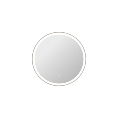 28 Round LED Front and Backlit Wall Mirror in Silver