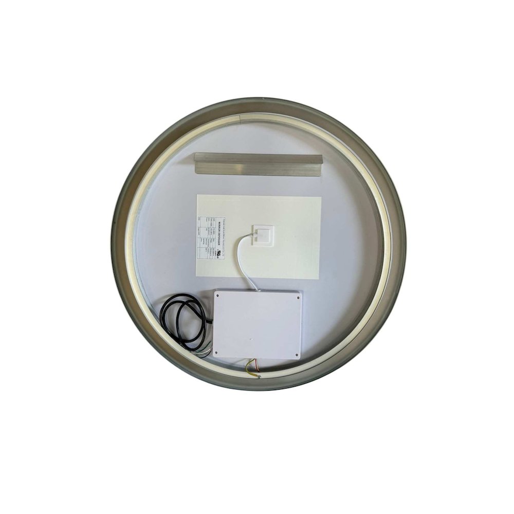 28 Round LED Front and Backlit Wall Mirror in Silver