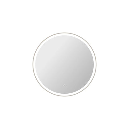 32 Round LED Front and Backlit Wall Mirror in Silver