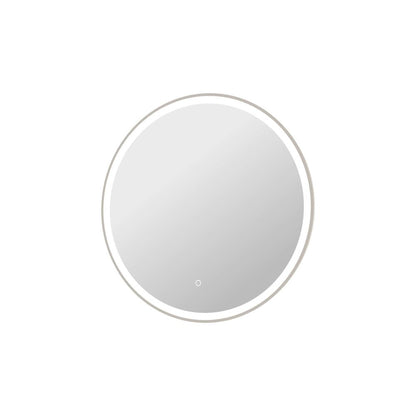 32 Round LED Front and Backlit Wall Mirror in Silver
