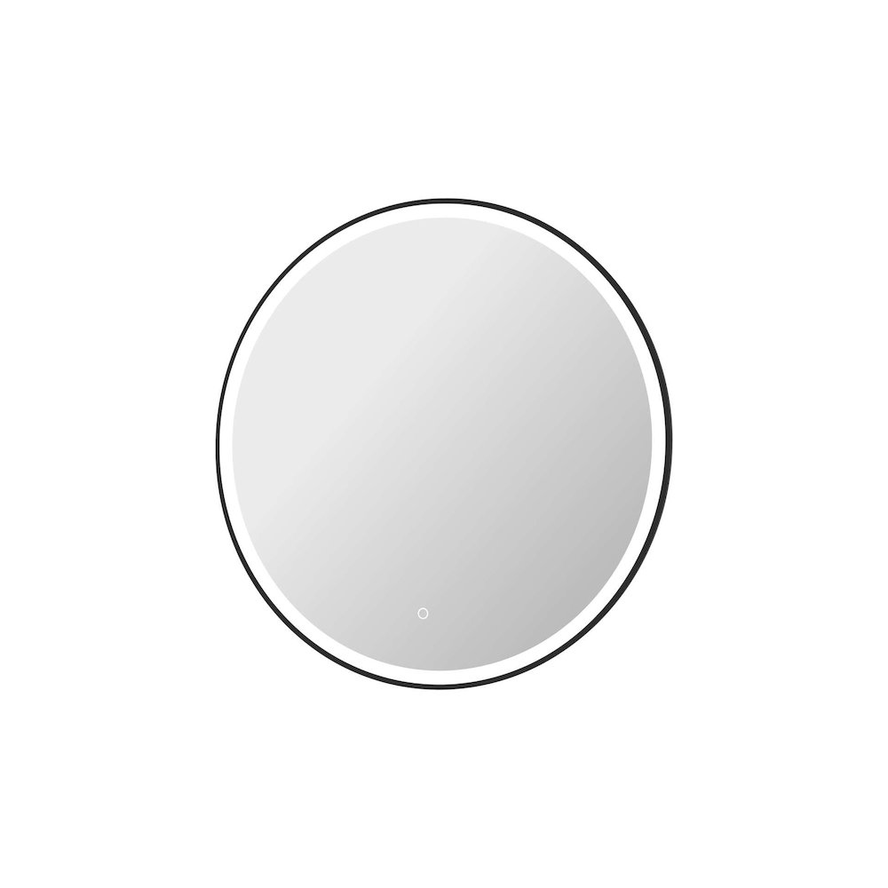 36 Round LED Front and Backlit Wall Mirror in Black