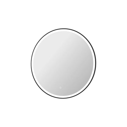 36 Round LED Front and Backlit Wall Mirror in Black