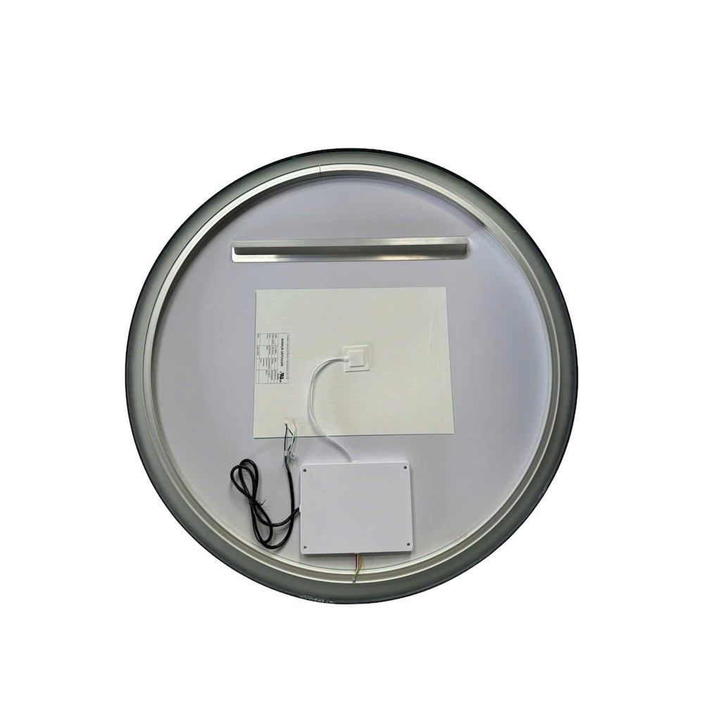 36 Round LED Front and Backlit Wall Mirror in Black