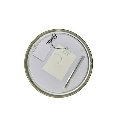 36 Round LED Front and Backlit Wall Mirror in Satin Gold