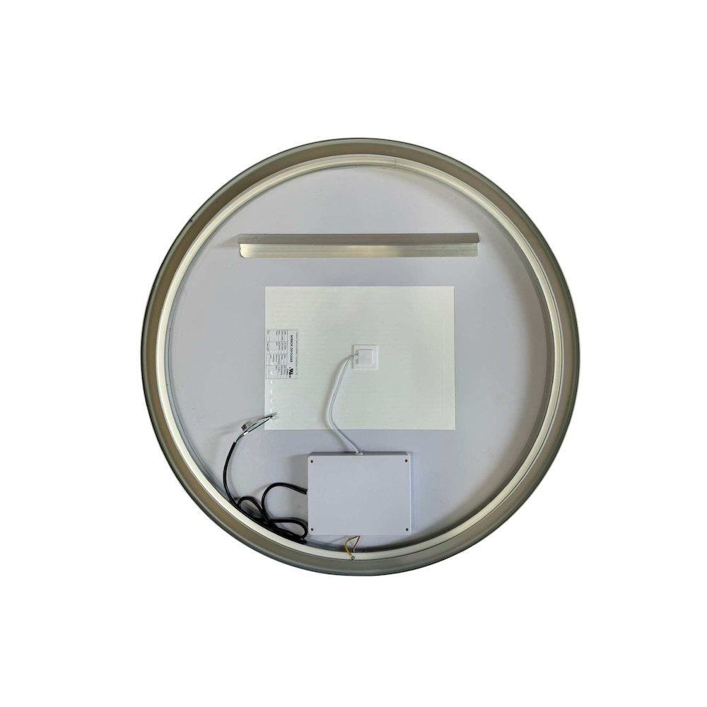36 Round LED Front and Backlit Wall Mirror in Silver