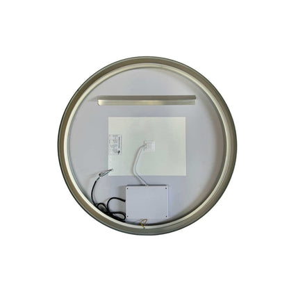 36 Round LED Front and Backlit Wall Mirror in Silver