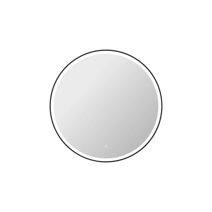 39 Round LED Front and Backlit Wall Mirror in Black