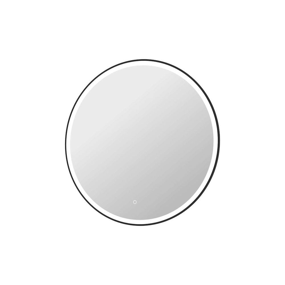39 Round LED Front and Backlit Wall Mirror in Black