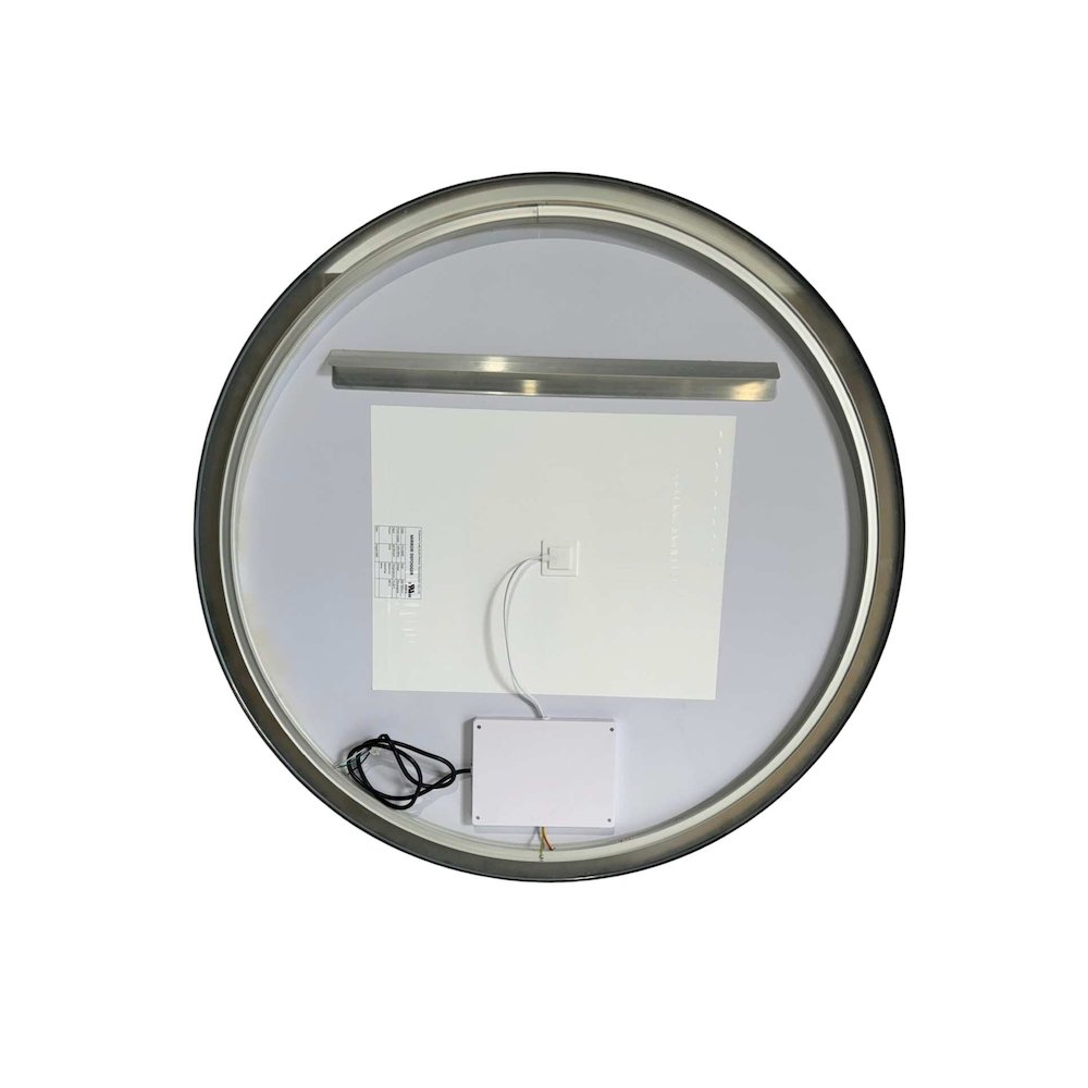 39 Round LED Front and Backlit Wall Mirror in Black