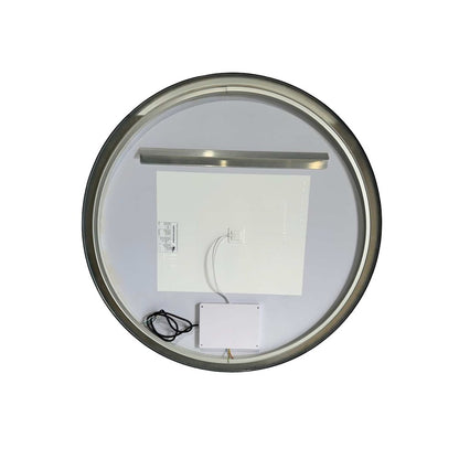 39 Round LED Front and Backlit Wall Mirror in Black