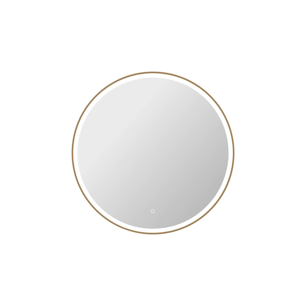 39 Round LED Front and Backlit Wall Mirror in Satin Gold
