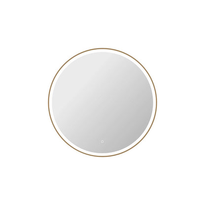 39 Round LED Front and Backlit Wall Mirror in Satin Gold