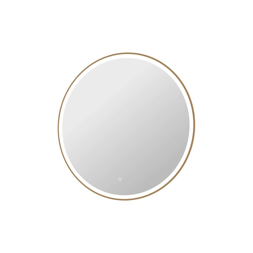 39 Round LED Front and Backlit Wall Mirror in Satin Gold