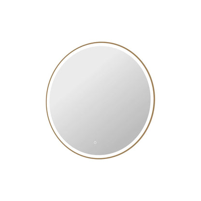 39 Round LED Front and Backlit Wall Mirror in Satin Gold