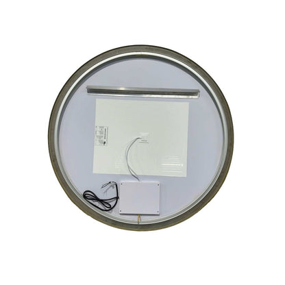 39 Round LED Front and Backlit Wall Mirror in Satin Gold