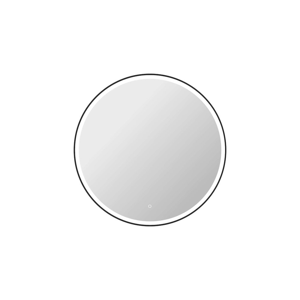 42 Round LED Front and Backlit Wall Mirror in Black