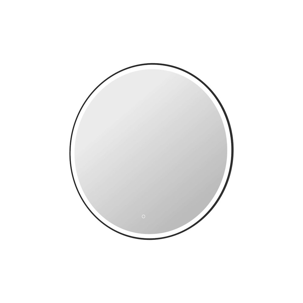 42 Round LED Front and Backlit Wall Mirror in Black
